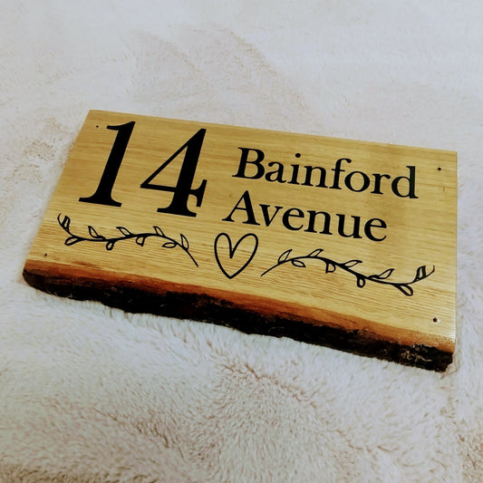 Live Edge Oak Address Plaques