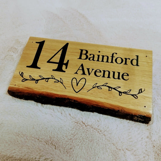 Live Edge Oak Address Plaques