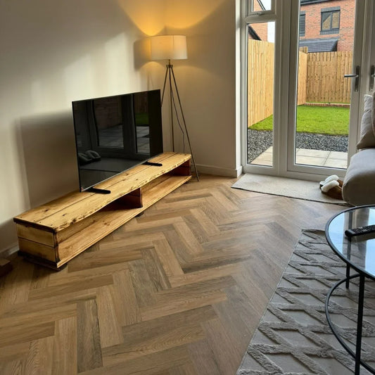 Rustic Low Level TV Unit with Faux Live Edge