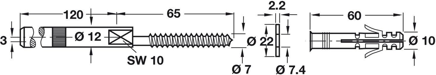 Floating Shelf Fixings - Solid Wall