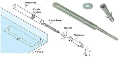 Floating Shelf Fixings - Solid Wall