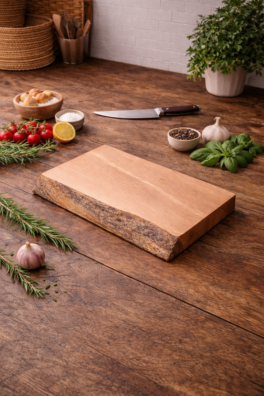 Live Edge Spalted Beech Butcher’s Block Slab