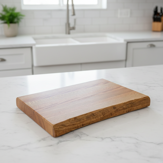 Solid Oak Cutting Board - Live Edge Effect