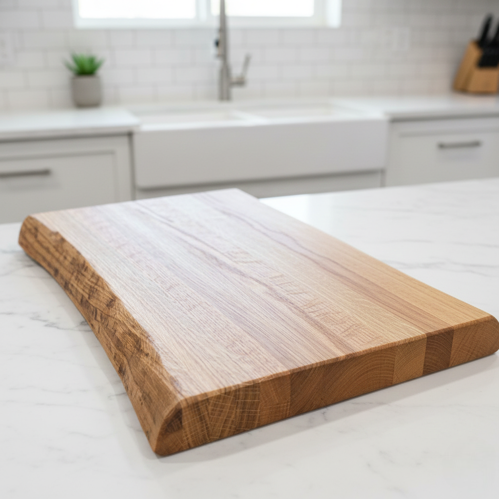 Solid Oak Cutting Board - Live Edge Effect