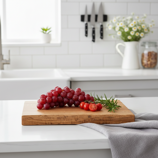 Solid Oak Cutting Board - Live Edge Effect