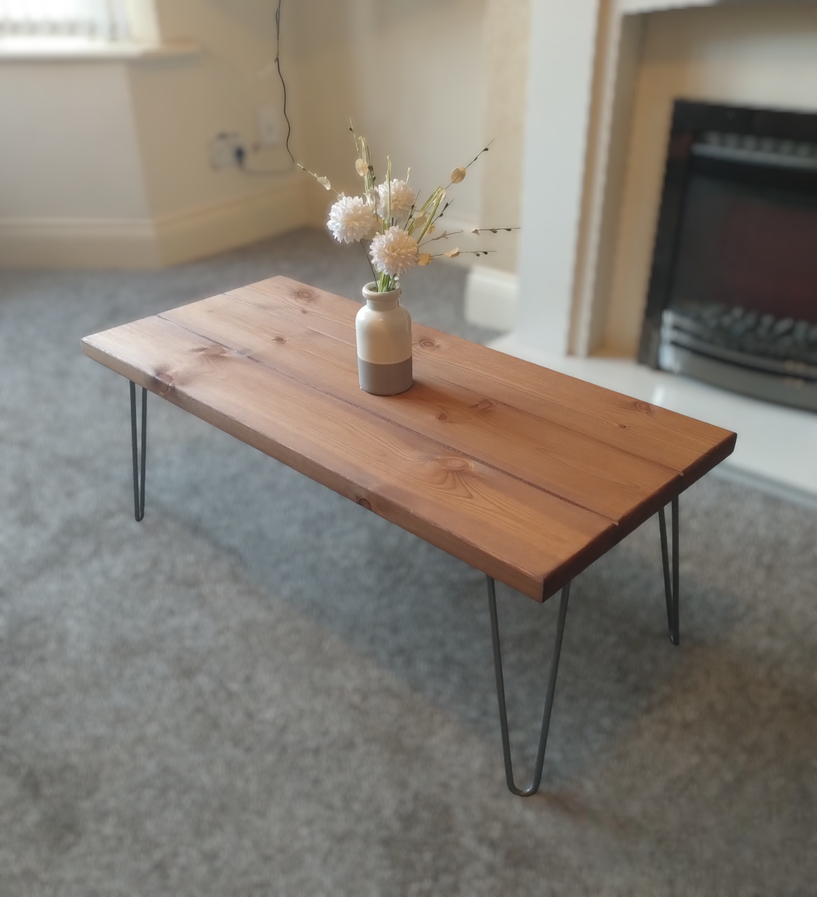 Grooved Coffee Tables with Hairpin Legs | Made to Order