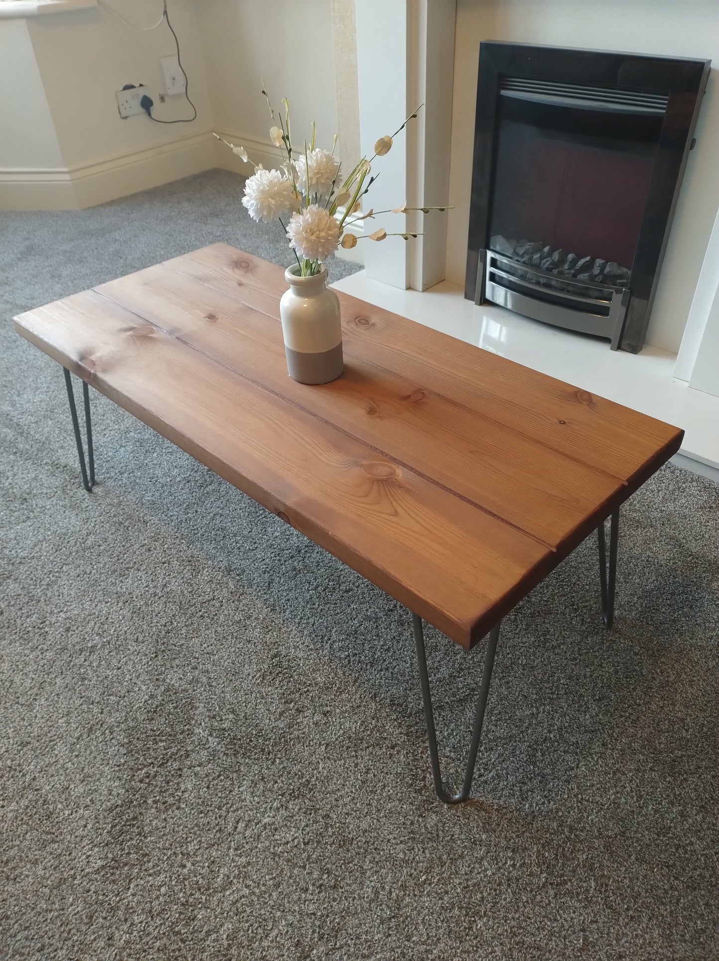 Grooved Coffee Tables with Hairpin Legs | Made to Order