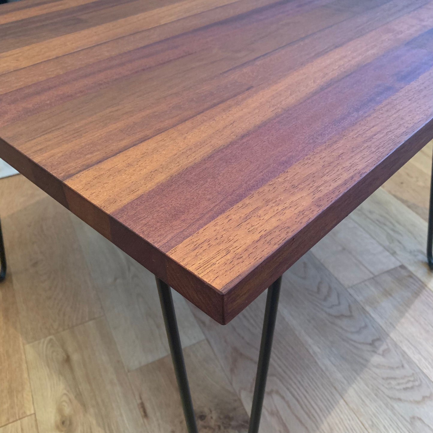 Hardwood Iroko/Sapele Coffee Tables with Hairpin Legs | Made to Order